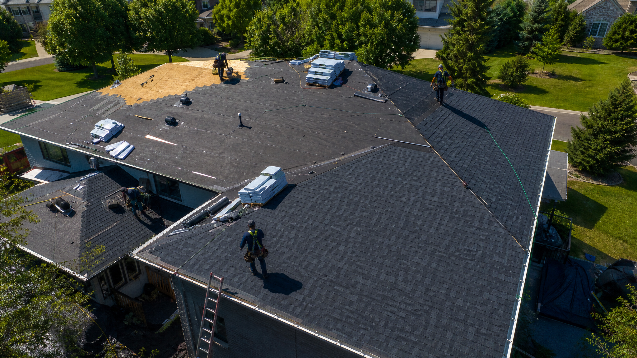 Residential roof replacement and exterior restoration by Patriot Homes